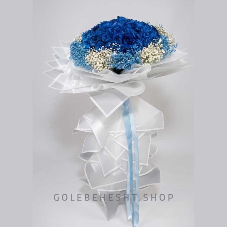 دسته گل رز مصنوعی آبی